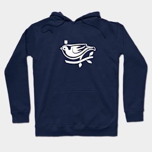 Art for bird fans. Stylized, minimal sparrow with crown. Hoodie